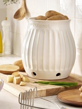 2026 New Pioneer Woman Colette Ceramic Potato Keeper with Vent Holes